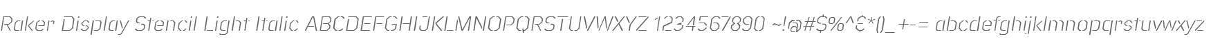 Raker Display Stencil Light Italic