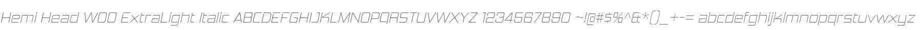 Hemi Head W00 ExtraLight Italic