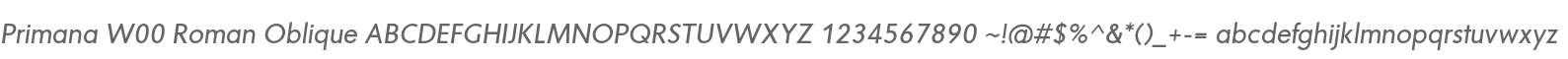 Primana W00 Roman Oblique