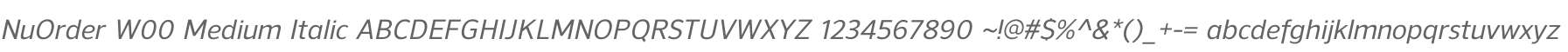 NuOrder W00 Medium Italic