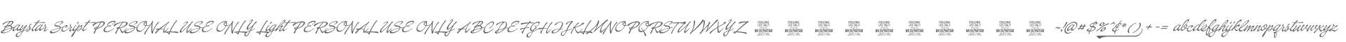 Baystar Script PERSONAL USE ONLY Light PERSONAL USE ONLY