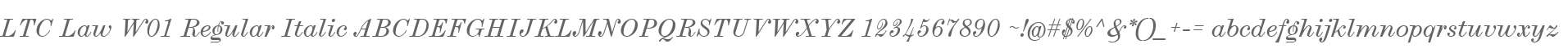 LTC Law W01 Regular Italic