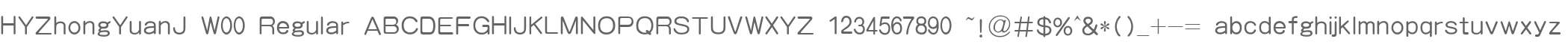 HYZhongYuanJ W00 Regular