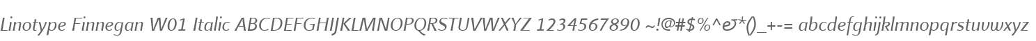 Linotype Finnegan W01 Italic