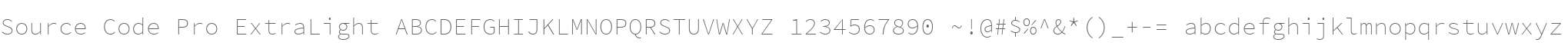 Source Code Pro ExtraLight V2