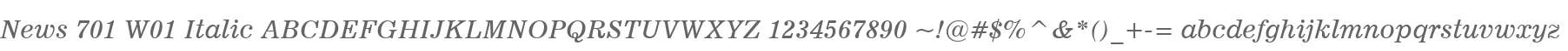 News 701 W01 Italic