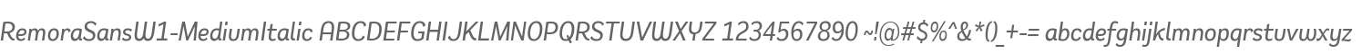 Remora Sans W1 Medium Italic