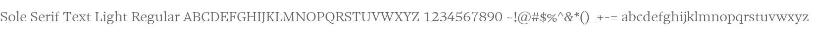 Sole Serif Text Light Regular