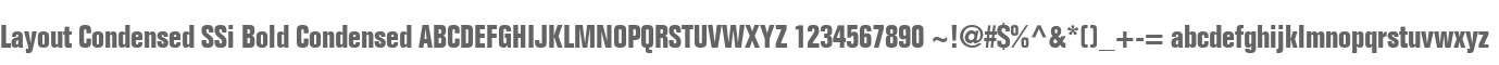 Layout Condensed SSi Bold Condensed