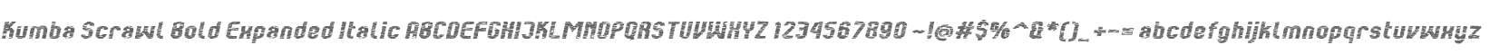 Kumba Scrawl Bold Expanded Italic