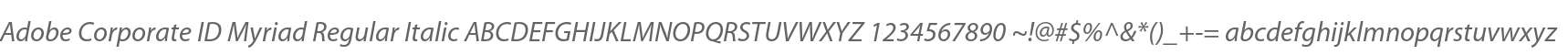 Adobe Corporate ID Myriad Regular Italic
