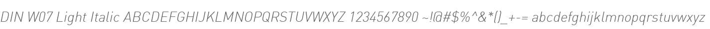 DIN W07 Light Italic