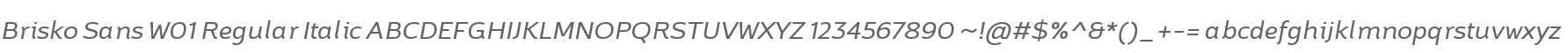 Brisko Sans W01 Regular Italic