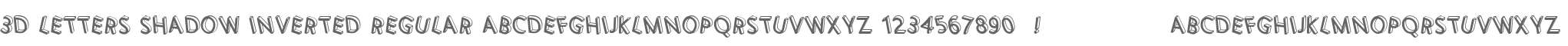 3D Letters Shadow Inverted Regular