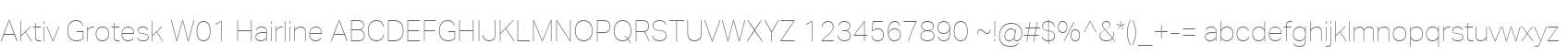 Aktiv Grotesk W01 Hairline