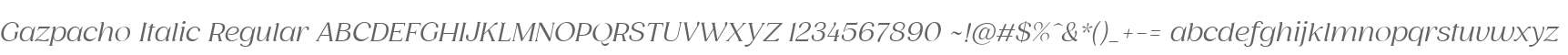 Gazpacho Italic Regular