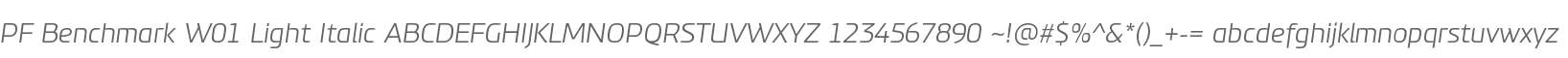 PF Benchmark W01 Light Italic