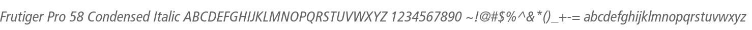 Frutiger Pro 58 Condensed Italic