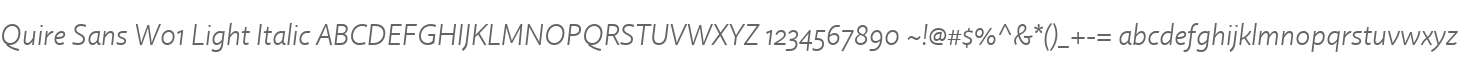 Quire Sans W01 Light Italic