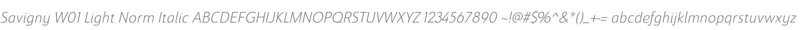 Savigny W01 Light Norm Italic