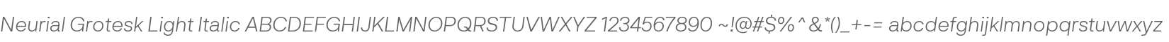 Neurial Grotesk Light Italic