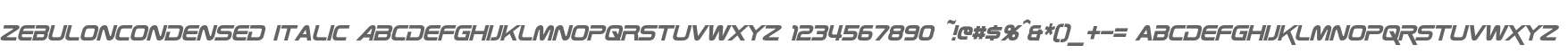 ZebulonCondensed Italic