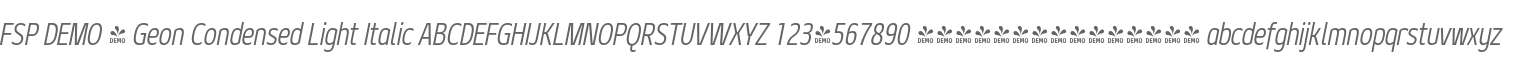 FSP DEMO - Geon Condensed Light
