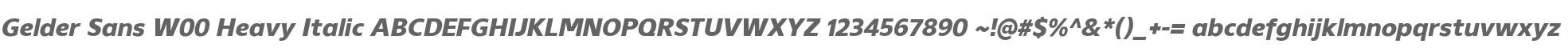 Gelder Sans W00 Heavy Italic