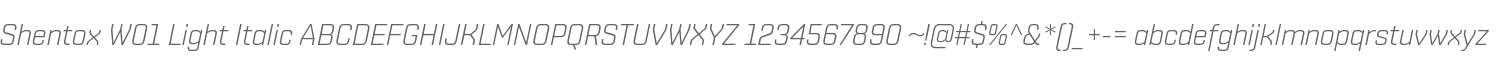 Shentox W01 Light Italic