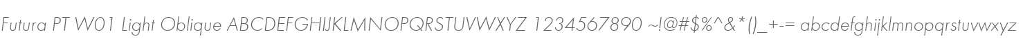 Futura PT W01 Light Oblique