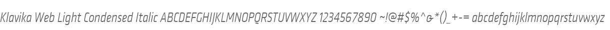 Klavika Web Light Condensed Italic