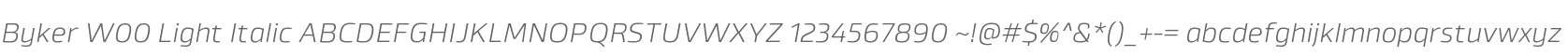 Byker W00 Light Italic