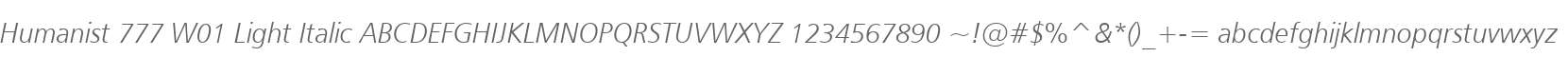 Humanist 777 W01 Light Italic
