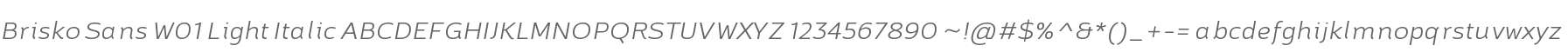 Brisko Sans W01 Light Italic