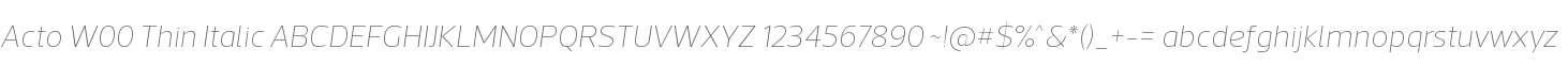 Acto W00 Thin Italic