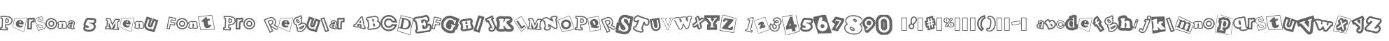 Persona 5 Menu Font Prototype