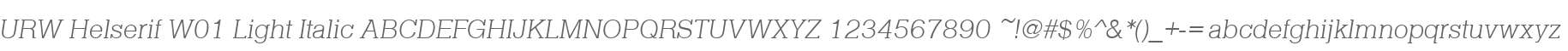 URW Helserif W01 Light Italic