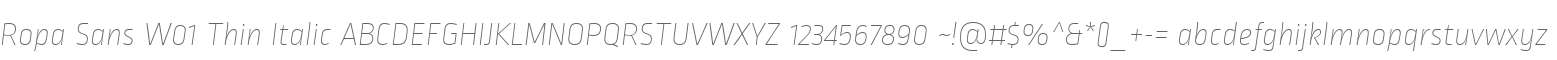 Ropa Sans W01 Thin Italic