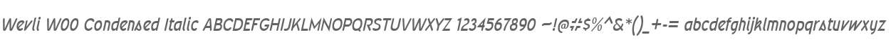 Wevli W00 Condensed Italic