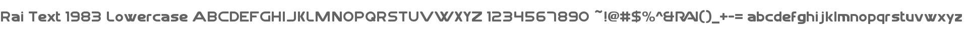 Rai Text 1983 Lowercase