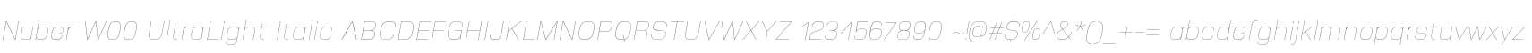 Nuber W00 UltraLight Italic