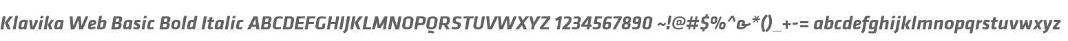 Klavika Web Basic Bold Italic