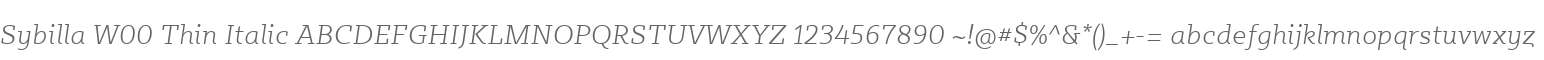 Sybilla W00 Thin Italic