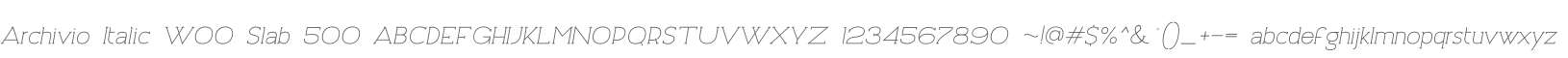 Archivio Italic W00 Slab 500
