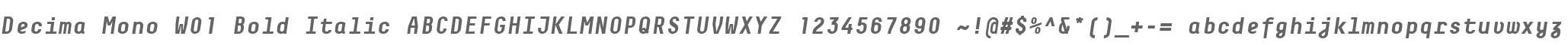 Decima Mono W01 Bold Italic