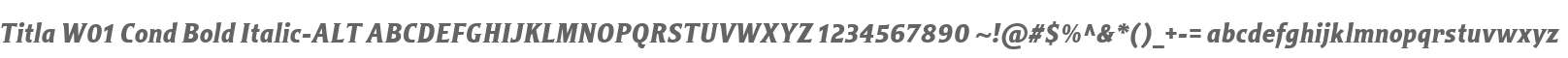 Titla W01 Cond Bold Italic-ALT