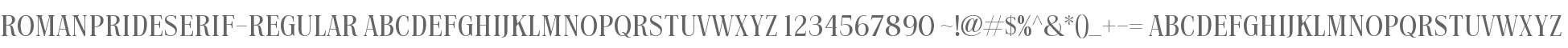 Roman Pride Serif Demo