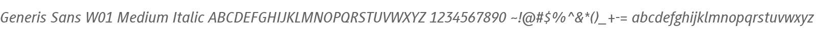 Generis Sans W01 Medium Italic