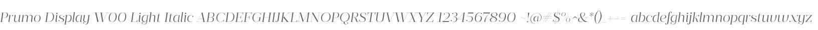 Prumo Display W00 Light Italic