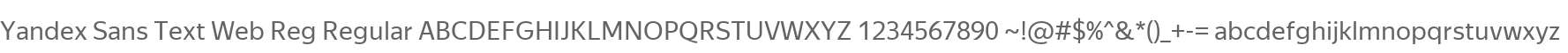 Yandex Sans Text Web Reg Regular